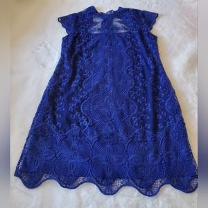 Saylor Aleigha Lace Dress in Deep Blue Medium
